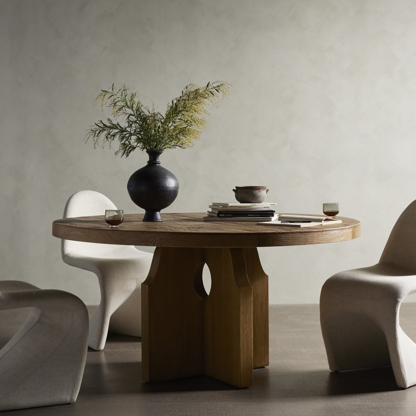 Allandale Round Dining Table in Reclaimed Natural Elm
