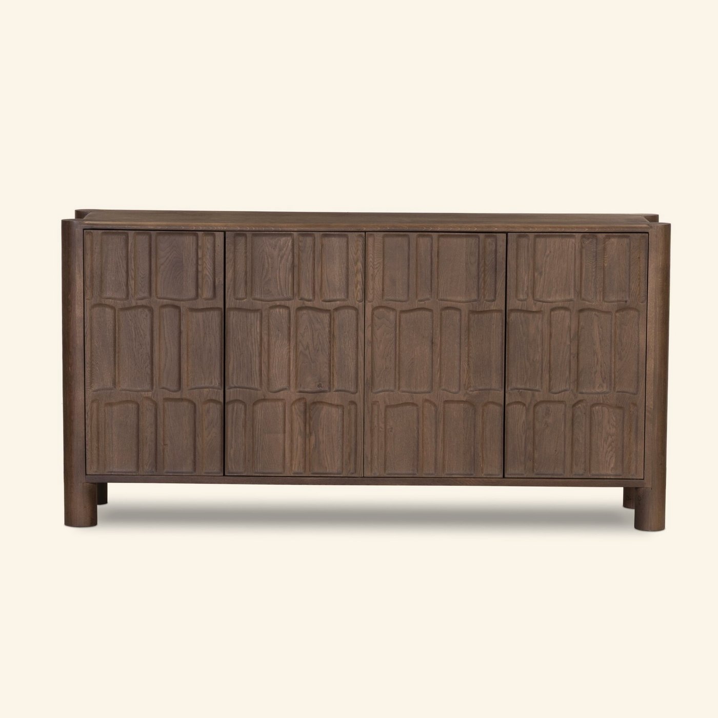 Ezri 4 Door Sideboard in Cocoa Oak