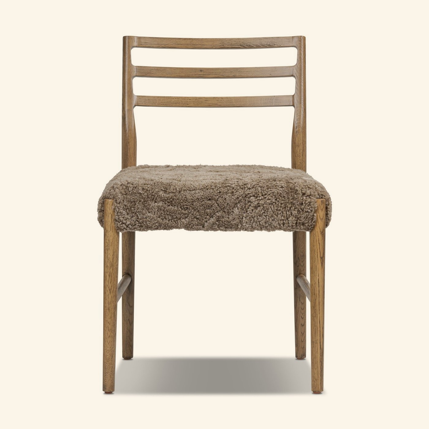 Glenmore Dining Chair in Taupe Shearling