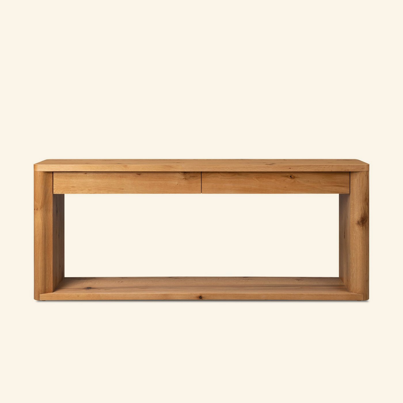 Novella Console Table in Natural Oak Veneer Thick Random