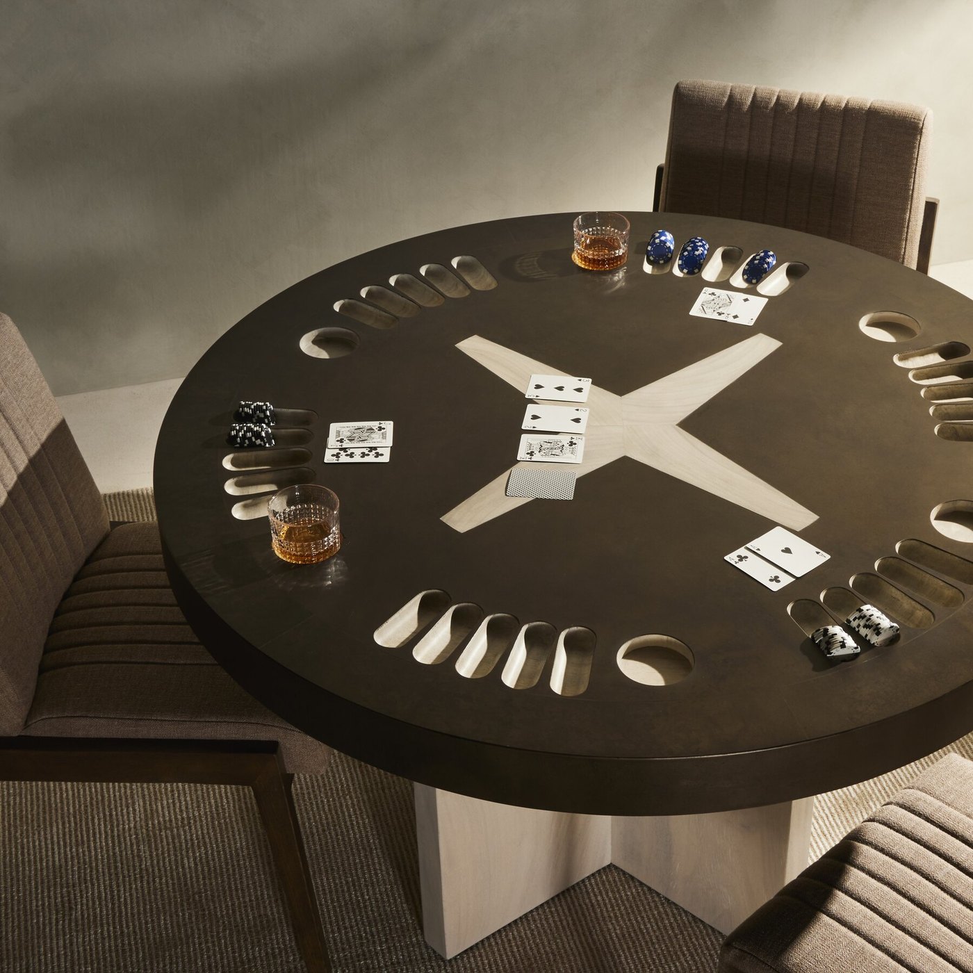 Poker Table in Aged Metal