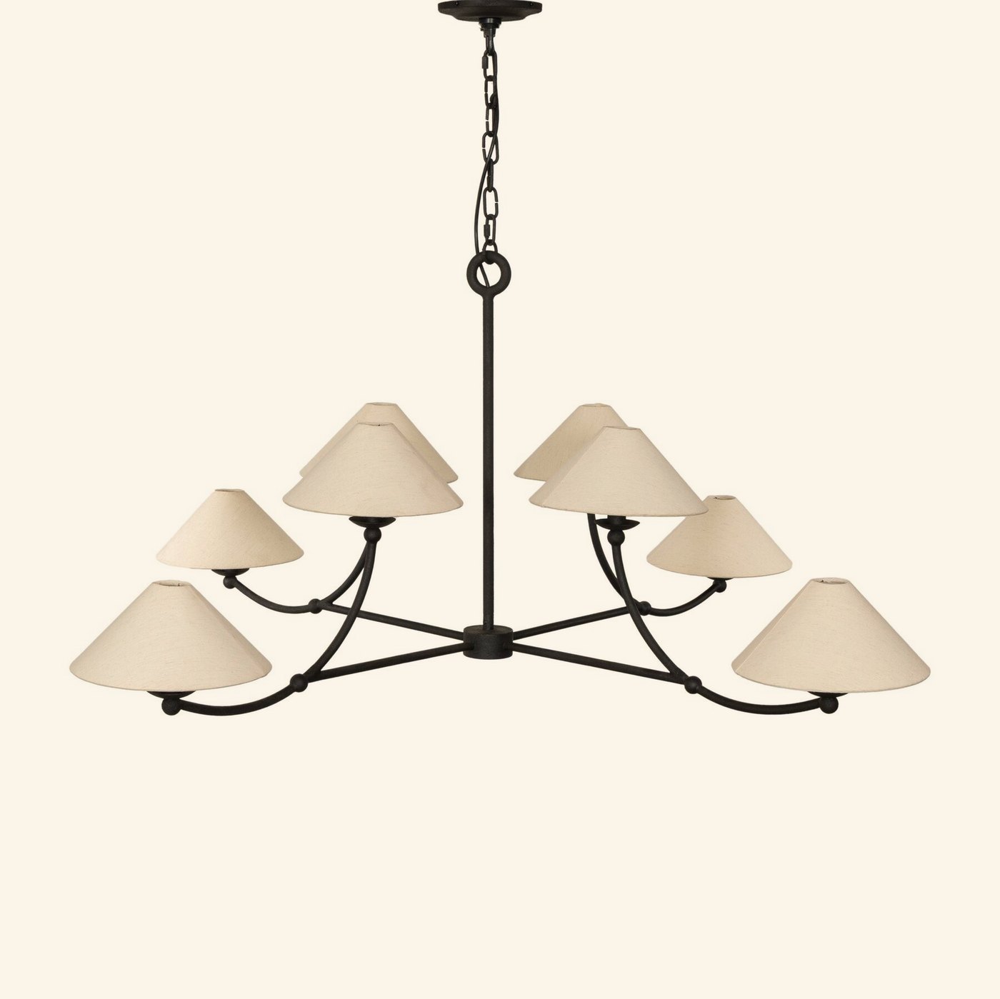 Renzo Chandelier in Black Wrought Iron