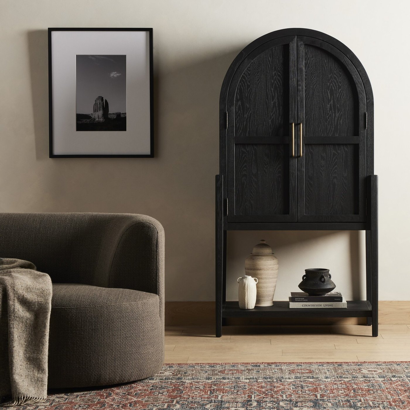Tolle Bar Cabinet in Drifted Matte Black