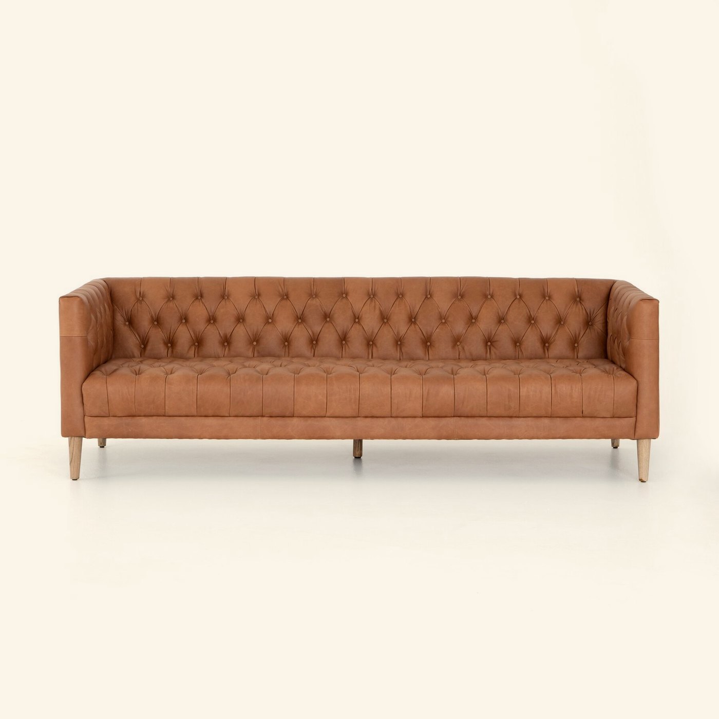 Williams Leather Sofa in Natural Washed Camel